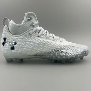 Under Armour Spotlight Clone 3 MC Football Cleats Men Size 13 White Silver NEW